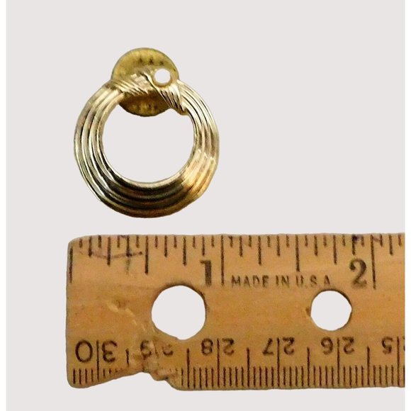 Set of 4 Fashion Pins Heart Circles Floral Brooch Pin Back Gold Tone - Picture 8 of 9